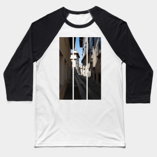 North Italy Life in the center of the lombard medieval city. Walking through narrow streets and walls. Sunny summer day. (vertical) Baseball T-Shirt